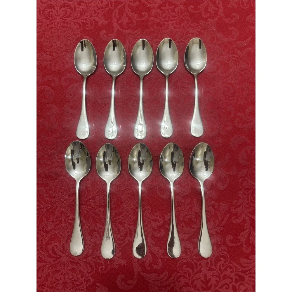 Artaste RAIN Teaspoons 18/10 Stainless Flatware Lot of 10 Glossy